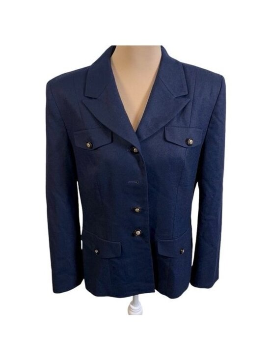 Pendleton Jackets & Blazers - Pendleton Women’s Wool Blazer Vintage Size 10 Blue Button Accents Missing Button
